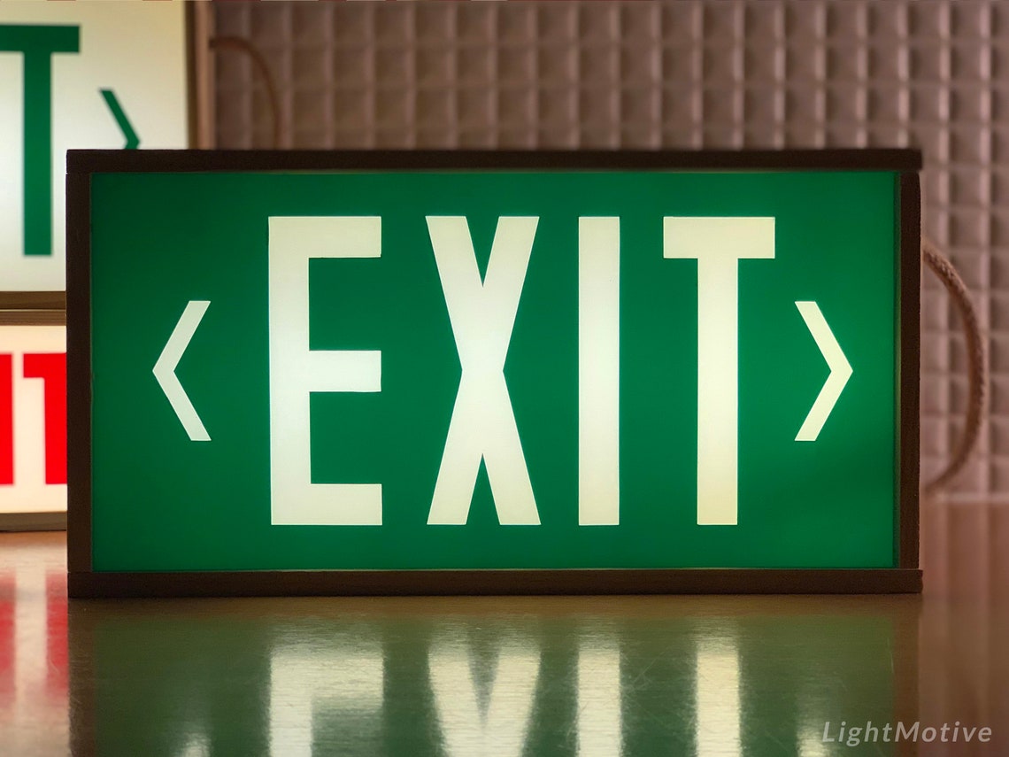 Exit Light Box Light up Sign Illuminated Exit Sign Wine Etsy