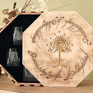 Unieke kerstwhiskyset Karafglazenset LOTR leuk cadeau Gepersonaliseerde whiskyglazenset kerstcadeau voor vriend