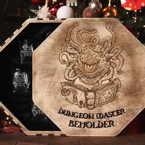 Engraved DnD Whiskey Decanter Set: Dungeon Master Gift