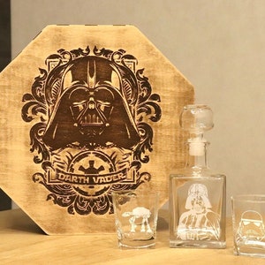 Darth Vader Personalized Gift Whiskey Decanter Set Christmas Gift  Personalized Whiskey Glasses Set Gift for Boyfriend Decanter Whiskey Set 