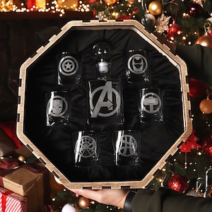 Superhero Whiskey Decanter Set: Personalized Groomsman Gift