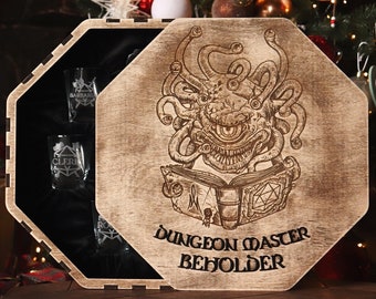Engraved DnD Whiskey Decanter Set: Dungeon Master Gift