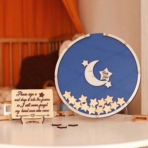 Moon and stars baby shower guest book alternative Twinkle Twinkle Little Star guestbook Baby shower guest book alternative 1st Birthday gift