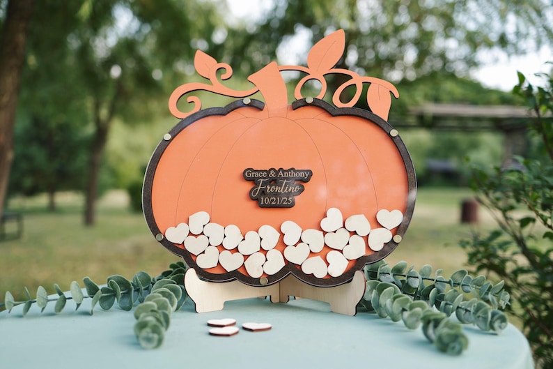 Pumpkin Wedding Guest Book Alternative: Halloween Autumn Theme image 4