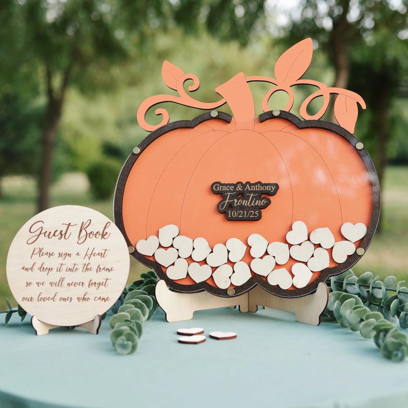 Pumpkin Wedding Guest Book Alternative: Halloween Autumn Theme image 1