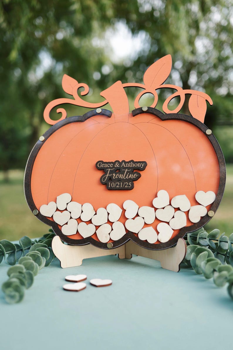 Pumpkin Wedding Guest Book Alternative: Halloween Autumn Theme image 3