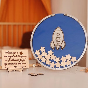 Baby shower guestbook alternative Moon and stars baby shower Twinkle twinkle little star baby shower alternative Birthday guest book