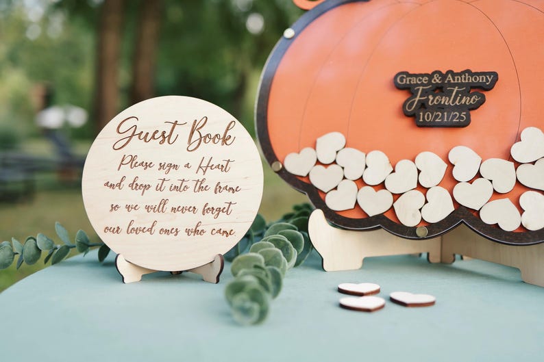 Pumpkin Wedding Guest Book Alternative: Halloween Autumn Theme image 2