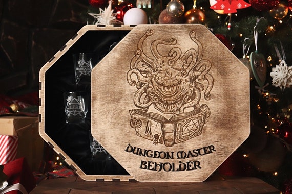 Engraved DnD Whiskey Decanter Set: Dungeon Master Gift