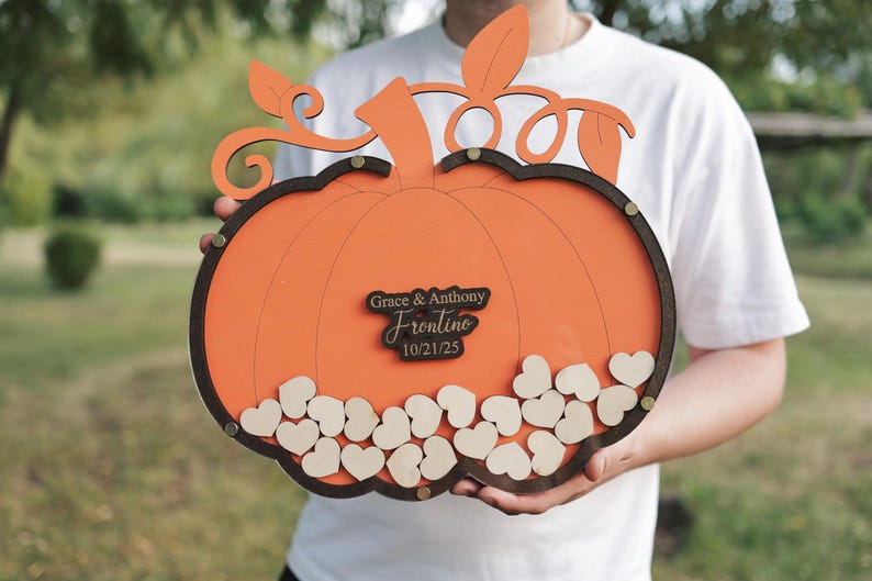 Pumpkin Wedding Guest Book Alternative: Halloween Autumn Theme image 9