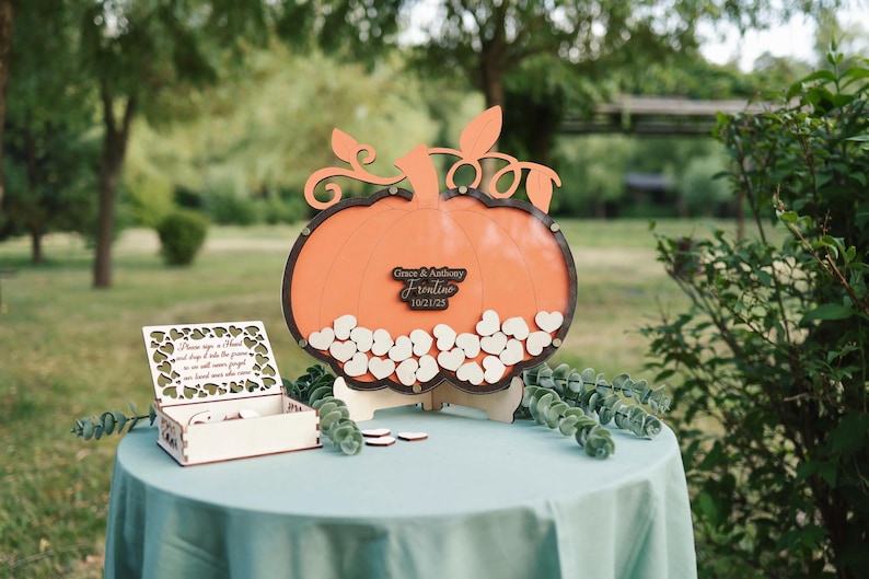 Pumpkin Wedding Guest Book Alternative: Halloween Autumn Theme image 5
