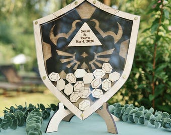 Rustic Wedding Guest Book Alternative: Wooden Hearts, Custom Sign In