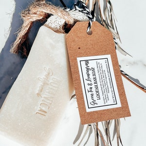 Green Tea & Lemongrass Loofah Soap | Extra Large Soap Bar | Soap on a Rope | Camping Soap