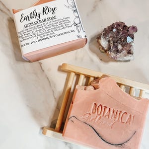 EARTH & ROSE Bar Soap - Intention: Love and Self Care (with rose water, earthy yet floral fragrance, activated charcoal, dried rose petals)