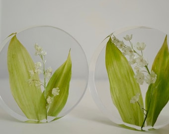 Lily of the valley In Resin Flower Preservation Resin Crafts Art Wedding Presents Floral Gifts