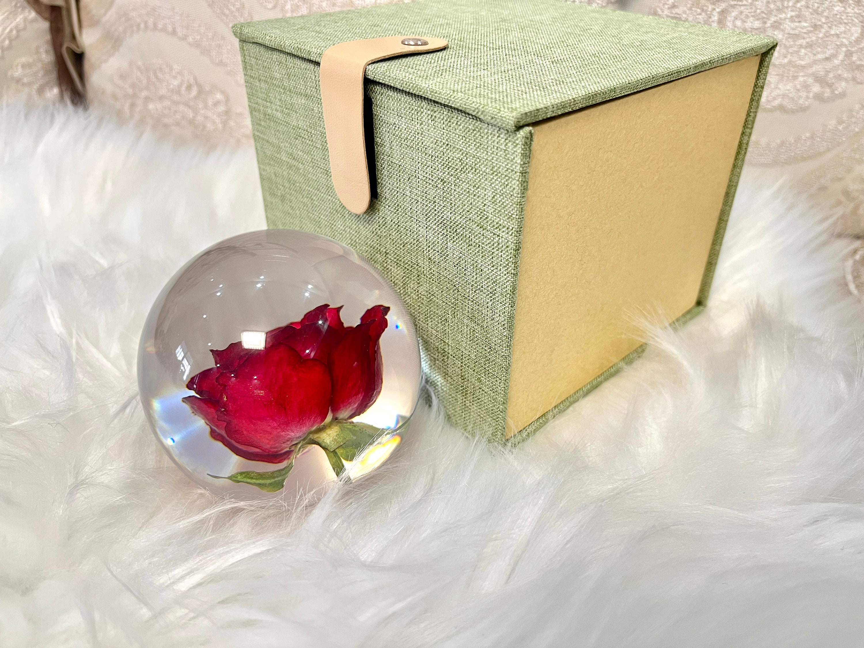 Real Rose in Resin Rose Resin Sphere Gift for Her Etsy