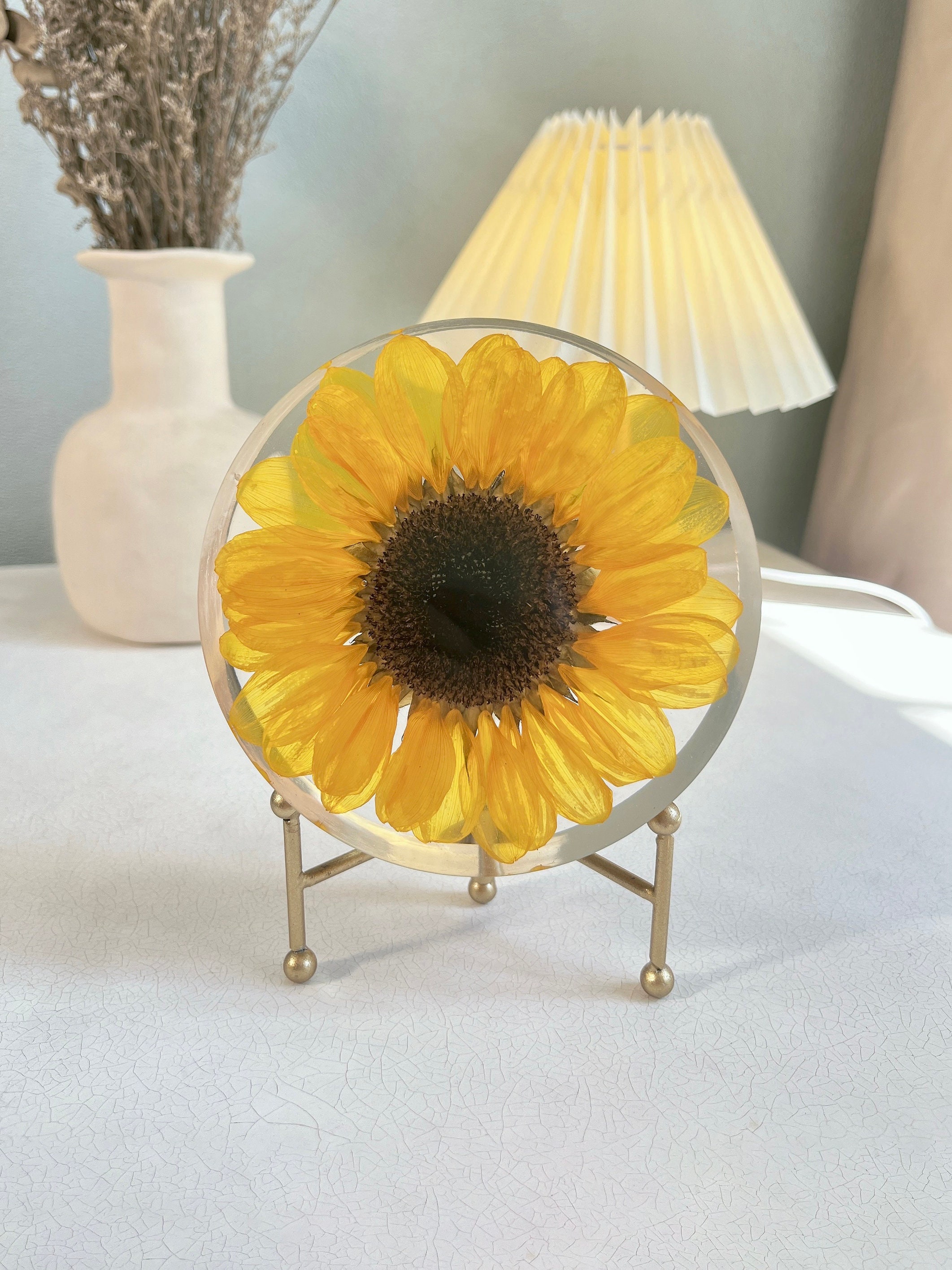 50 Mini Girasoli Decorativi In Resina Con Retro Piatto, 16mm, Per Scrapbooking, Gioielli Fai Da Te, Artigianato E Decorazioni Varie - 4