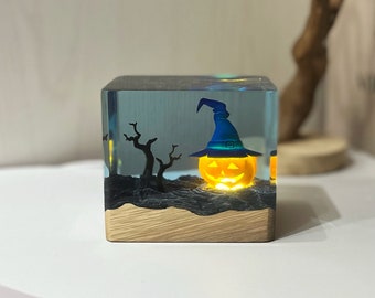 Halloween  Epoxy Resin Crafts All Saints' Days Miniatures Landscape Keepsake Resin Ornaments Gifts for Him