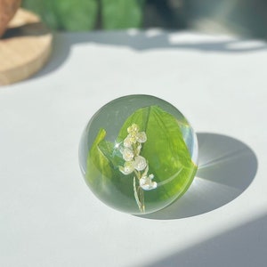 Lily of The Valley Real Flower Sphere Preserved Flower Souvenirs Botanical Gift for Her Unique Birthday Girl Gifts image 4