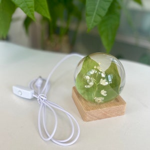 Lily of The Valley Real Flower Sphere Preserved Flower Souvenirs Botanical Gift for Her Unique Birthday Girl Gifts image 6