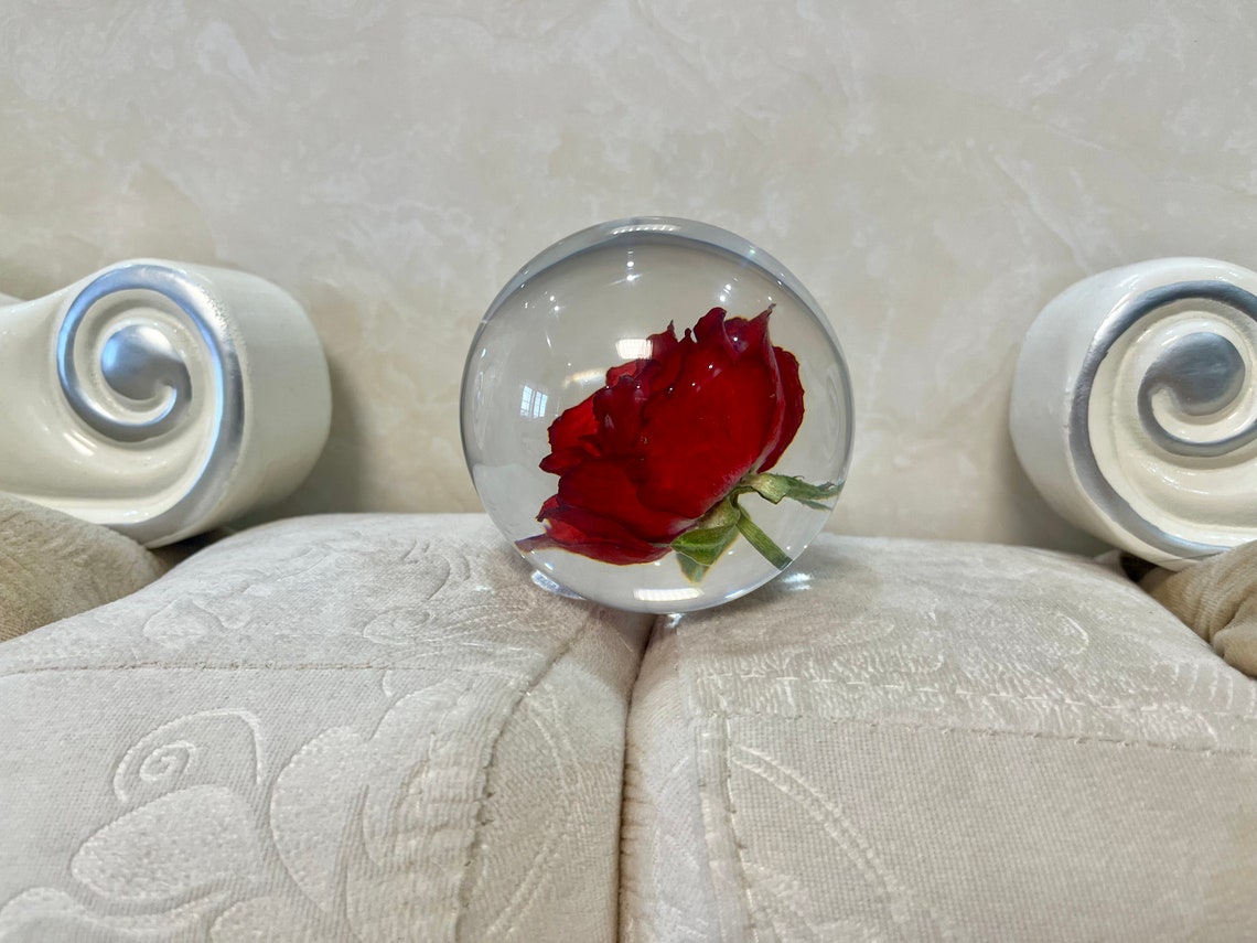 Real Rose in Resin Rose Resin Sphere Gift for Her Etsy