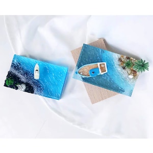 Handmade Epoxy Resin Ocean Miniature: Car Ornament Desk Decor