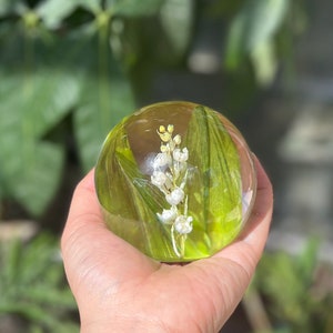 Lily of The Valley Real Flower Sphere Preserved Flower Souvenirs Botanical Gift for Her Unique Birthday Girl Gifts image 7