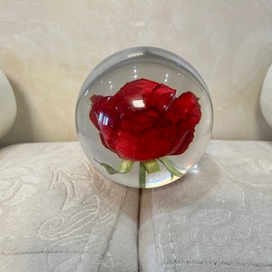 Preserved Red Rose Resin Sphere: Romantic Valentine's Gift Perfect Holiday Gift of Love image 8