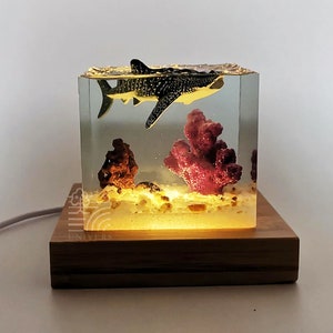 Epoxy Resin Art Whale Shark Fish Night Light Ocean Beach Resin Crafts Gifts Personalized gifts and Best friend gifts