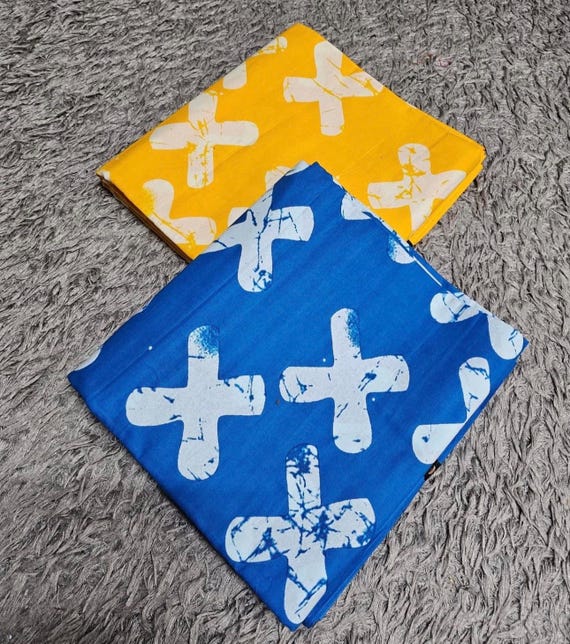 Tissu Wax Africain Ankara Coton - Imprimé Coloré Vif (bleu, Rose, Violet, Blanc) - Largeur 45 Pouces