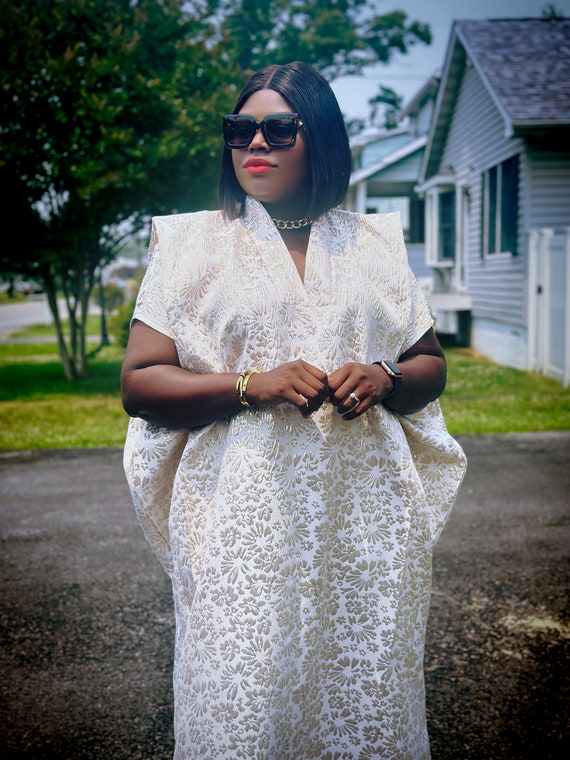 white brocade dress Allison Ivory Gown Teuta Matoshi Shes the prettiest strapless mini dress with playful gathered tiers and accented with sparkling pearl and crystal beaded trim White African Brocade Boubou Dress