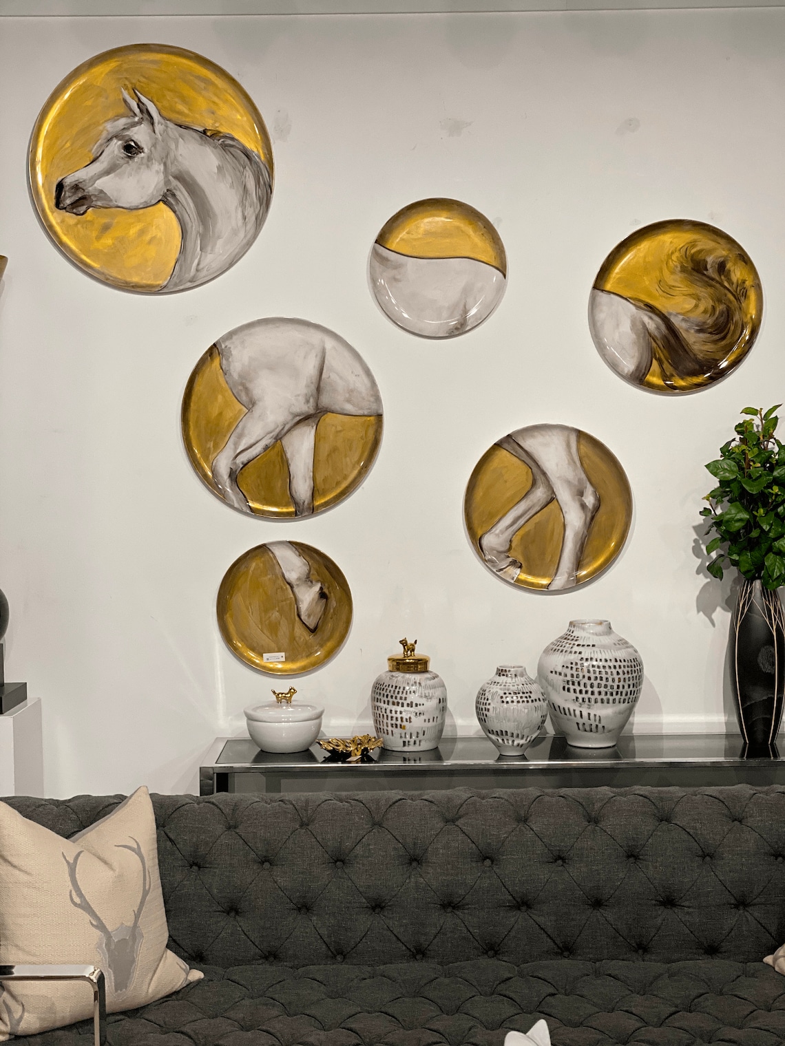 Decorative Horse Plate Set fashionable contemporary design Etsy