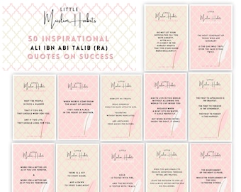 50 carte con citazione ispiratrice dell'Imam Ali / Regalo islamico / Carte pianificatore Ramadan / Carte di successo musulmano / Obiettivi del Ramadan / Motivazione del Ramadan!