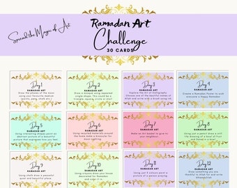 Ramadan Art Challenge / Family Activity / Activity cards / Ramadan activity for kids and adults / Ramadan Learning / Stay At Home Activity!