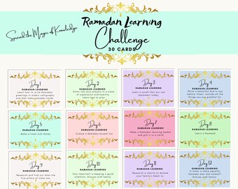 Desafío de aprendizaje de Ramadán / Diversión de Ramadán imprimible / Tarjetas flash de Ramadán / Actividad de Ramadán para niños y adultos / Regalo de Ramadán / ¡Descarga AHORA!