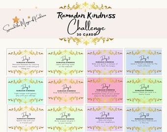 Carte Sfida sulla gentilezza del Ramadan / Attività per bambini / Attività sulla gentilezza / Regalo Ramadan per la famiglia / Decorazione per la casa del Ramadan / Preparazioni per il Ramadan!