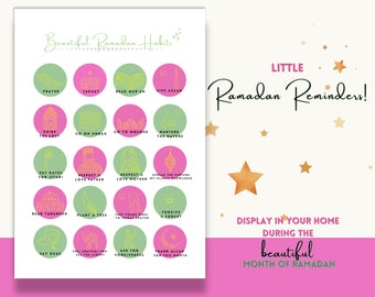 Ramadan Habits Poster / Little Ramadan Reminders / Habit Tracker / Muslim Poster / Ramadan Art Printable / Ramadan Home Art / Ramadan Deco!