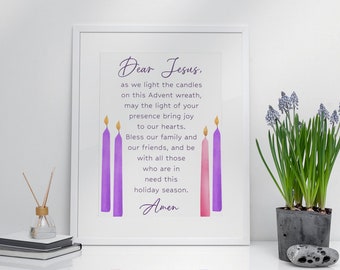 Advent Wreath Prayer Printable Wall Art Catholic