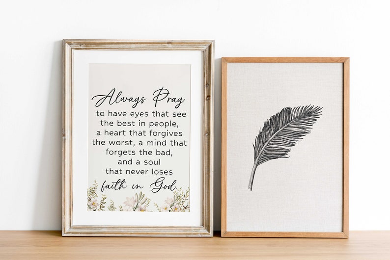 Always Pray Printable Prayer Wall Art--printable Prayer, Catholic Art ...