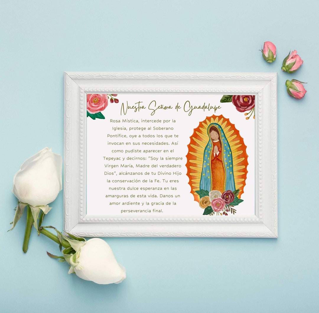 Oración A Nuestra Señora De Guadalupe Arte Religioso Para Habitación