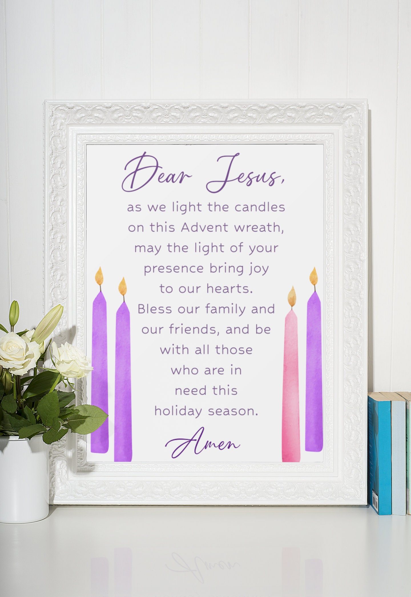 Advent Wreath Prayer Printable Wall Art Catholic Etsy