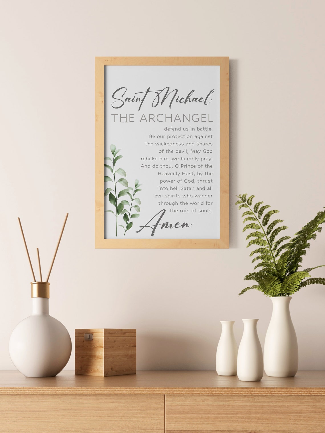 Digital Print St. Michael the Archangel Prayer Wall Decor - Etsy