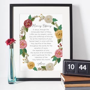 Morning Offering Prayer Art: Catholic Daily Devotion (Digital Download)