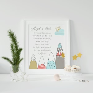 Muurdecoratie gebed beschermengel gebed kinderkamergebed