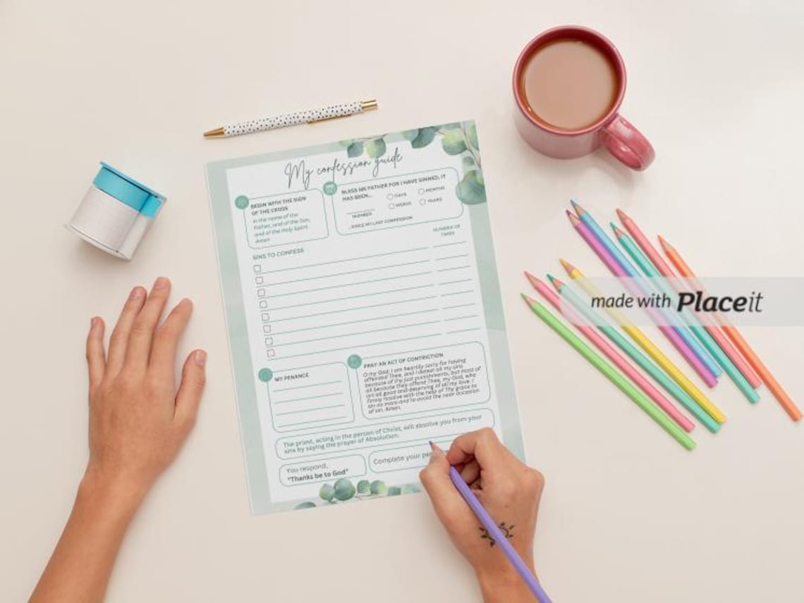 My Confession Guide Printable Catholic Confession Sheet Sacrament