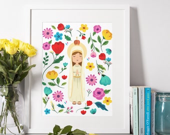 Our Lady of Fatima Printable Wall Art - Catholic Print Catholic