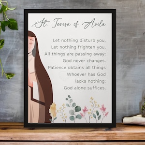 Saint Teresa of Avila Printable Prayer - Digital Download