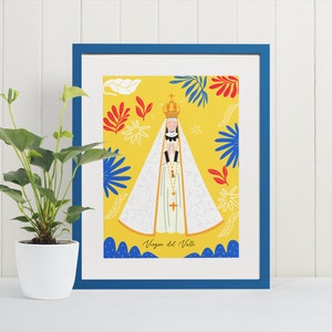 Floral Blessed Virgin Mary Digital Print