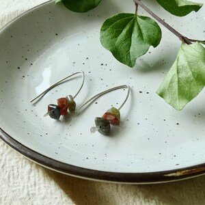Metal stone arch earrings | Slow made | Silver trendy metal earrings | Dainty metal earrings
