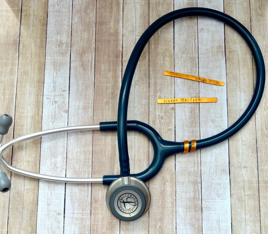Stethoscope name band Copper metal Stethoscope label Etsy